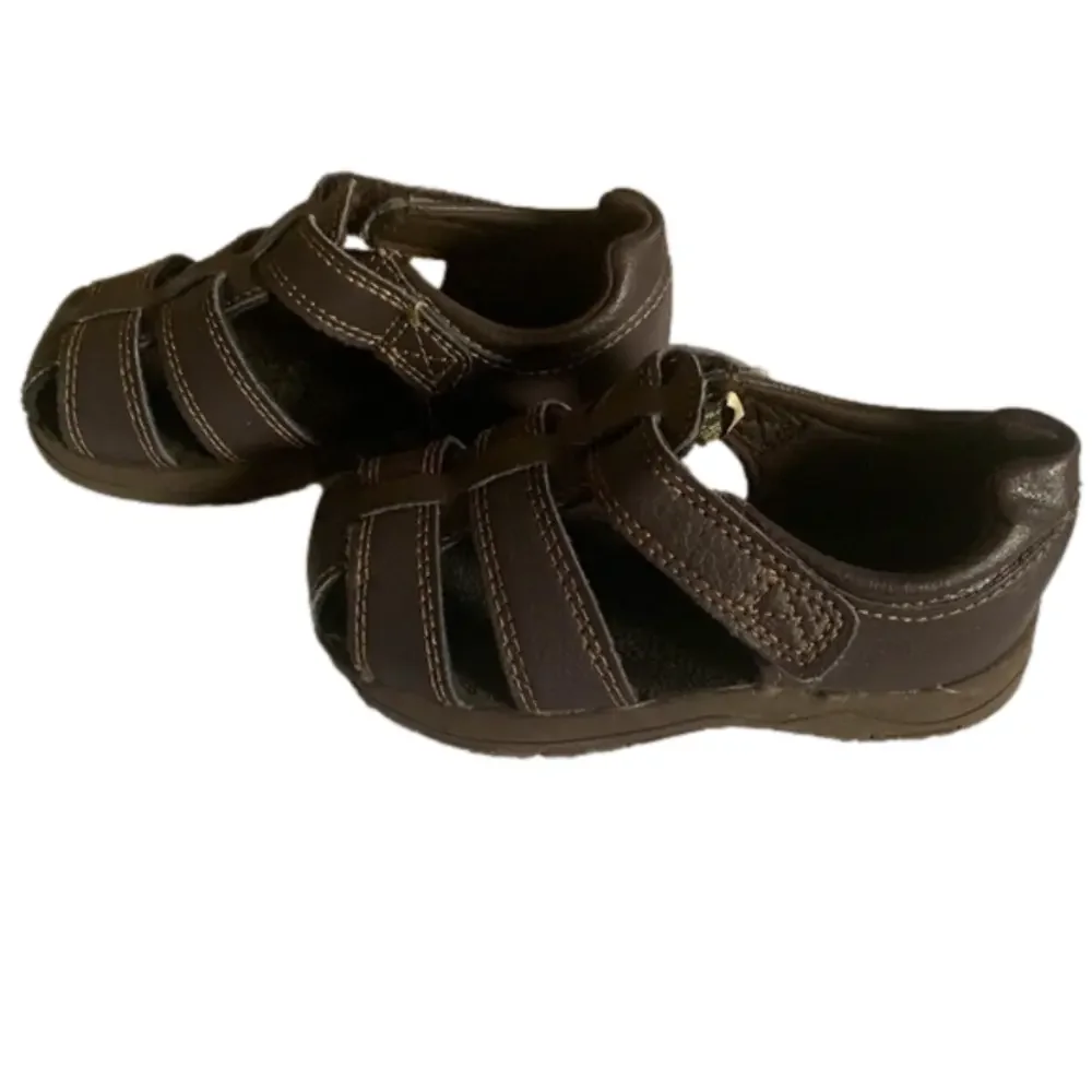 Garanimals Brown Sandals With Velcro Straps Size 6